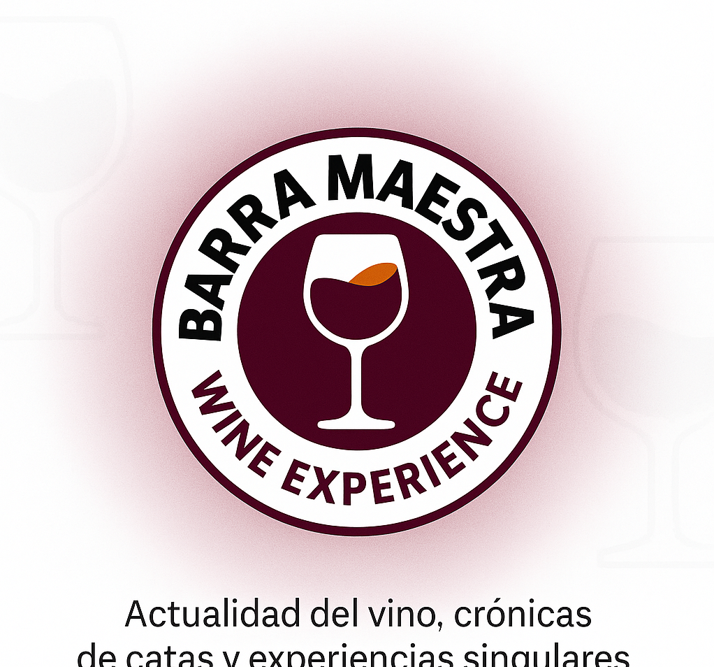 Copas de vino sobre mesa con fondo de bodega, portada Wine News